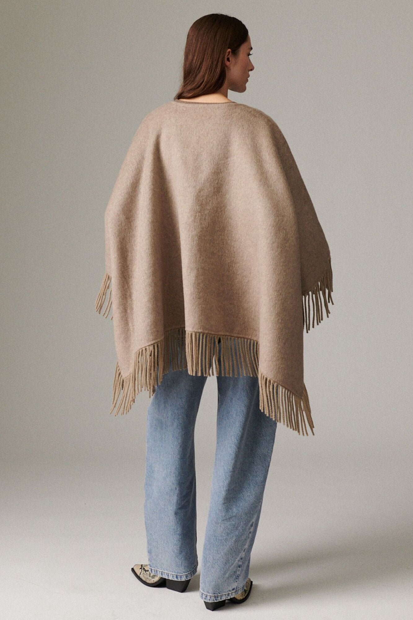 Sybil poncho - Beige Melange